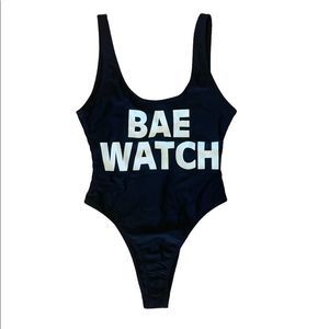 Bae Watch Retro High Cut Low Back Brazilian Bikini One Piece Swimsuits